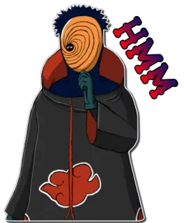 🤔 8663d70c Tobi Naruto HMM anime, naruto, tobi, character, masked telegram sticker