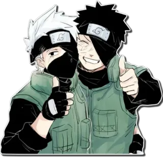 👍 8f148a00 Kakashi Naruto anime, manga, kakashi, naruto, friendship, thumbs up telegram sticker