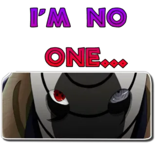 👿 ca6af074 I'M NO ONE... cartoon, anime, manga, mask, Obito telegram sticker