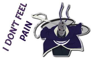 👿 da0f591a Obito Uchiha Naruto I DON'T FEEL PAIN anime, manga, naruto, obito uchiha, pain, ninja telegram sticker