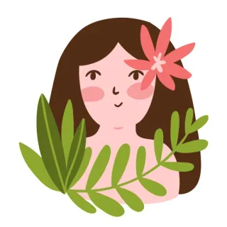 🌷 1746c5d0 femme, fleur, feuilles, nature, paisible, beauté telegram sticker