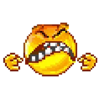 🤬 16d2f171 enojado, emoji, pixel art, frustrado, rabia telegram sticker