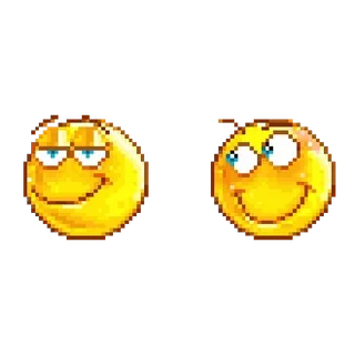 😛 1d5a2d26 Smiley, Emoticono, Pixel art, Amarillo, Dibujo animado telegram sticker