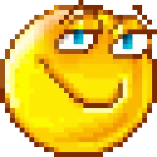 😏 5c3ee6ce sonriente, emoticono, presumido, pixelado, meme telegram sticker