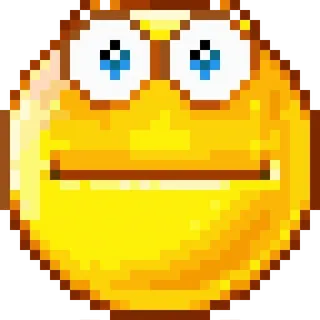 🤪 99566deb Emoji, Smiley, Cara, Pixelado, Amarillo telegram sticker