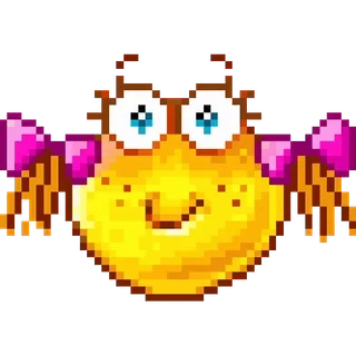 👧 9bcefb37 Dibujo animado, Amarillo, Personaje, Pixel art telegram sticker