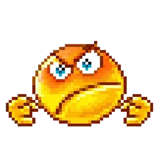 😡 f34be808 enfadado, pixel art, emoji, frustrado telegram sticker