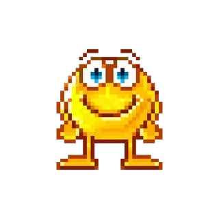 💃 795f9891 Emoji, Sorriso, Pixel art, Personaggio, Giallo, Arte digitale telegram sticker