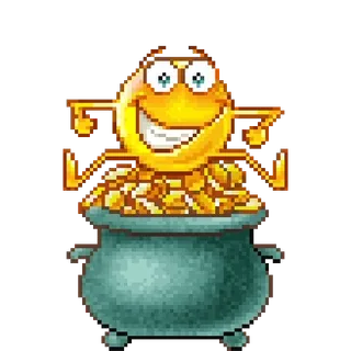 💰 de38086d Emoji, Oro, Pentola, Faccina, Tesoro, Ricchezza telegram sticker