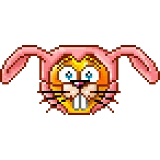🐰 e990a025 coniglio, coniglio, pixel art, animale, carino, cartoni animati telegram sticker