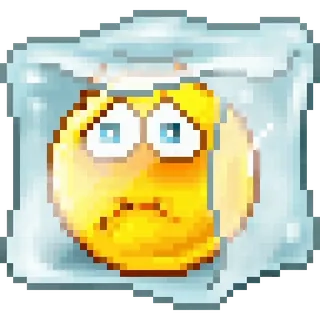 🧊 edffe33e Emoji, Triste, Ghiacciato, Ghiaccio, Pixelato telegram sticker