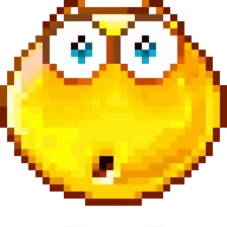 😨 ee22ff1b Emoji, Sorpreso, Scioccato, Pixelato, Espressione, Faccia telegram sticker