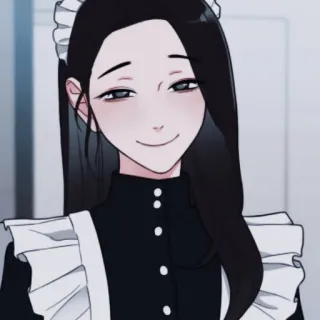 🌨 2a0fb176 女仆, 动漫, 角色, 黑发, 卡通, 女性, 肖像 telegram sticker