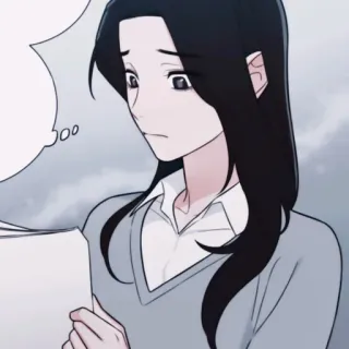 ✖️ 43024b69 女人, 卡通, 人物, 思考, 担心, 肖像, 室内, 想法泡泡 telegram sticker