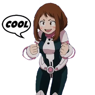 🆒 7b64d640 Ochaco Uraraka My Hero Academia COOL 애니메이션, 나의 히어로 아카데미아, 우라라카 오차코, 멋진, 만화 telegram sticker
