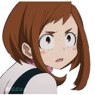 😮 ce85f45a Ochaco Uraraka My Hero Academia 우라라카 오챠코, 나의 히어로 아카데미아, 애니메이션, 캐릭터, 귀여운, 팬아트 telegram sticker