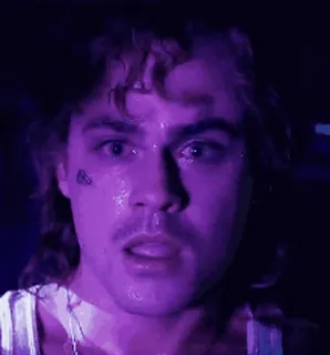 😏 5fe219cf Billy Stranger Things Billy Hargrove, Stranger Things, Charakter, 80er, verschwitzt, verängstigt telegram sticker