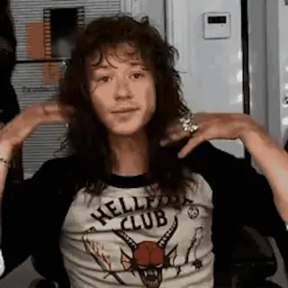 🧓 86004006 Eddie Munson Stranger Things HELLFIRE CLUB Hellfire Club, Eddie Munson, Stranger Things, Serie, Fan Sticker, 80er, Netflix telegram sticker