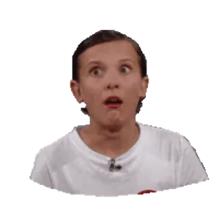 😲 953a4910 Eleven Stranger Things Schock, Überraschung, Fernsehen, Millie Bobby Brown, Reaktion telegram sticker
