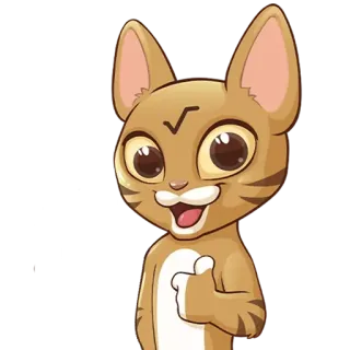 👍 0b7f4d0d kot, kciuk w górę, zwierzę, kreskówka, słodki, szczęśliwy telegram sticker