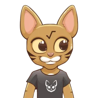 👀 34d2fe13 kot, kreskówka, antropomorficzny, zwierzę, postać telegram sticker