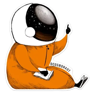 🌌 146c3a5a COCOSMONAUT астронавт, космос, вселенная, рисунок, иллюстрация, персонаж whatsapp sticker