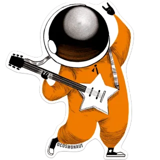 🎸 147976e5 OCOSMONAUT астронавт, гитара, космос, рок, музыка, звезда, космический костюм whatsapp sticker