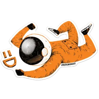 😆 84313c33 :D астронавт, космос, скафандр, космос, оранжевый whatsapp sticker