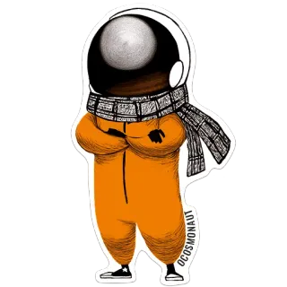 🎩 a5bbce2f OCOSMONAUT астронавт, космос, космонавт, скафандр, мультфильм whatsapp sticker