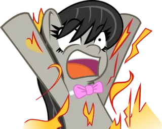 🔥 04497249 조랑말, 만화, 불, 소리 지르기, 화난 telegram sticker