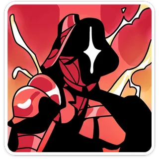 🤣 030caff3 실루엣, 빨간색, 캐릭터, 디지털 아트, 추상, 그림자 telegram sticker