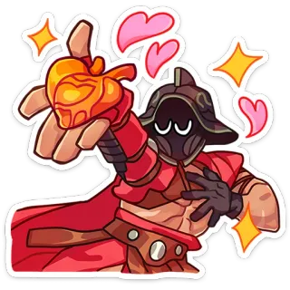 🩷 50244e24 전사, 갑옷, 사랑, 하트, 판타지, 헬멧, 캐릭터 telegram sticker