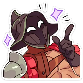 😉 5c4dee80 콩키스타도르, 헬멧, 갑옷, 몸짓, 가리키는, 역사적인, 군인 telegram sticker