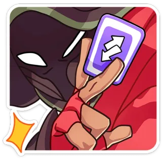 🤣 76248cae 카드 게임, 리버스 카드, 후드 쓴 모습, 스티커, 게이밍, 만화 telegram sticker