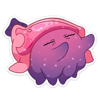 🦑 5823f5b0 卡通, 粉色, 紫色, 软绵绵, 可爱, 外星人, 怪物, 卡哇伊 telegram sticker