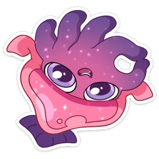 👌 bb1b11ee 可爱, 卡通, 闪亮, 粉色, 紫色, 怪物, 卡哇伊 telegram sticker