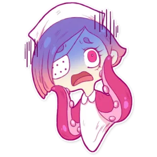 😱 37cefe49 章鱼, 护士, 害怕, 动漫, 贴纸, 卡通 whatsapp sticker