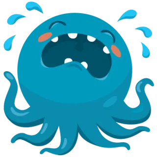 😭 37e0fd6a octopus, crying, sad, tears, emotional, cartoon telegram sticker