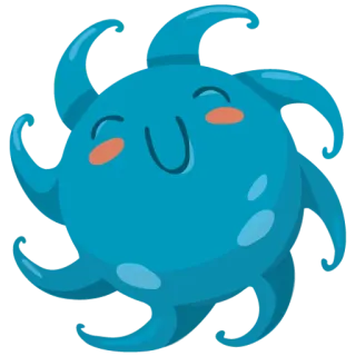 😊 51b963c8 cartoon, cute, octopus, sea creature, kawaii telegram sticker