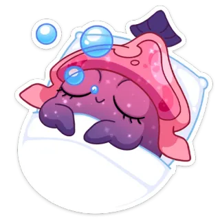 😴 09c8ce10 睡觉, 蘑菇, 可爱, 卡通, 做梦, 床 whatsapp sticker