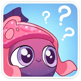 ❓ af9e9b92 卡通, 问题, 可爱, 角色, 紫色, 眼睛 whatsapp sticker