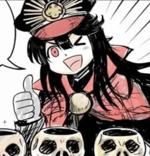 ☕️ 22091d16 anime, manga, thumbs up, character, skull telegram sticker