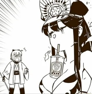 ☕️ c080d725 HARIBEL'S TEA anime, drink, bobba, tea, woman, character, manga telegram sticker