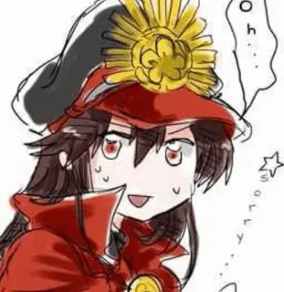 ☕️ f8b05a1e Oh...s-s-s-s-s-orry anime, cute, cartoon, red, sorry telegram sticker