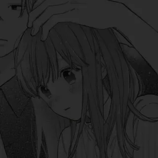 🖤 59572315 Anime, Manga, Pareja, Afecto, Retrato, Ilustración whatsapp sticker