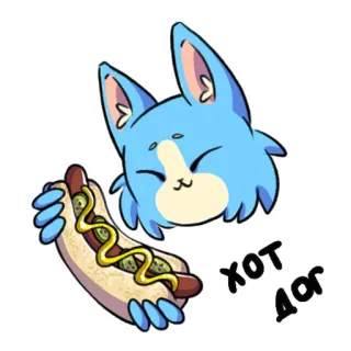 🌭 197c4253 ХОТ ДОГ Hot-dog, Nourriture, Animal, Dessin animé, Russe, Slave telegram sticker