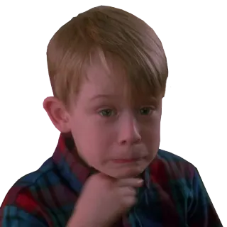 😕 723b9935 Kevin McCallister Home Alone smutny, chłopiec, zły, płaczący, film, boże narodzenie, kevin sam w domu telegram sticker