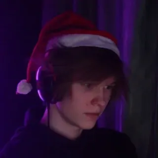 🙁 1b3e6be8 Человек, Шапка Санты, Подросток, Гарнитура, Портрет telegram sticker