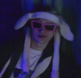 😎 4c2af0e0 человек, шляпа, солнцезащитные очки, заячьи уши, портрет telegram sticker