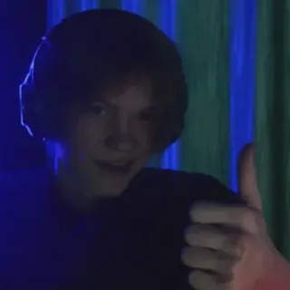 👍 b6a2d528 человек, палец вверх, портрет, позитив, жест, гарнитура telegram sticker